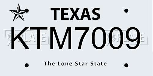 KTM7009 Texas License Plate