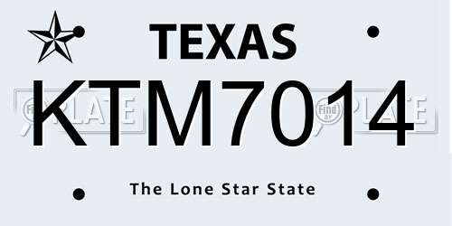 KTM7014 Texas License Plate
