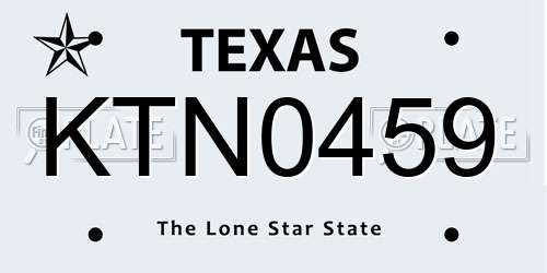 KTN0459 Texas License Plate