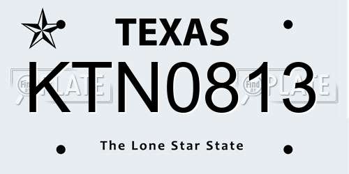 KTN0813 Texas License Plate