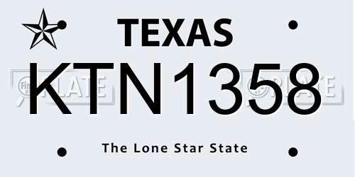 KTN1358 Texas License Plate