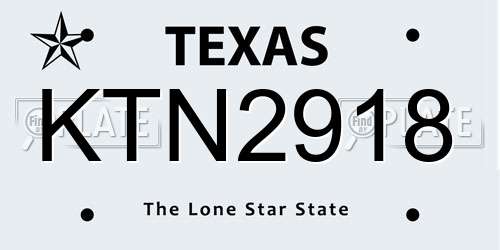 KTN2918 Texas License Plate