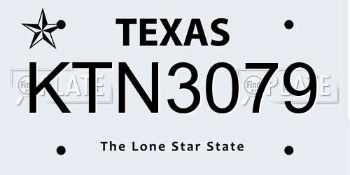 KTN3079 Texas License Plate