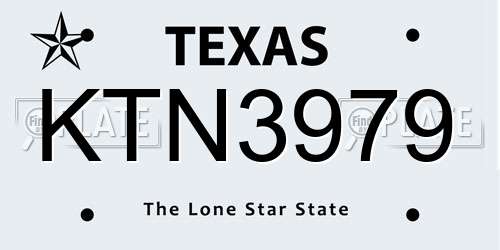 KTN3979 Texas License Plate