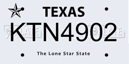 KTN4902 Texas License Plate