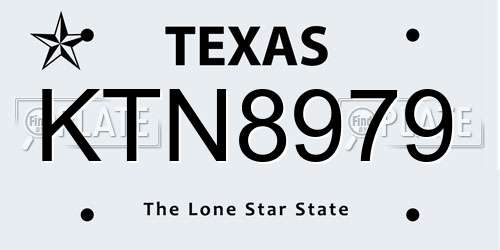 KTN8979 Texas License Plate
