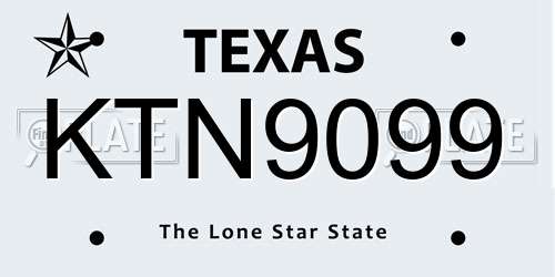 KTN9099 Texas License Plate