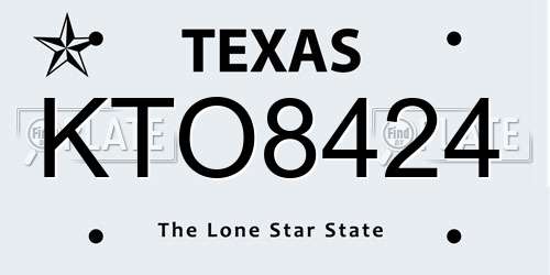 KTO8424 Texas License Plate
