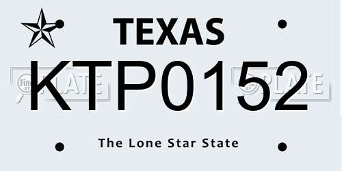 KTP0152 Texas License Plate