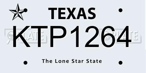 KTP1264 Texas License Plate
