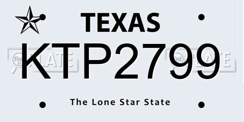 KTP2799 Texas License Plate