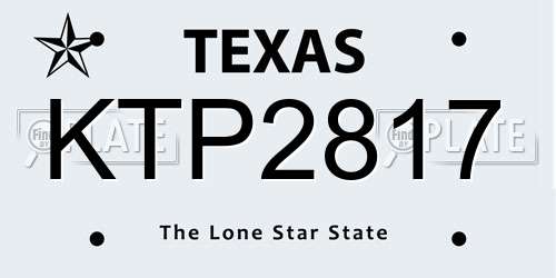 KTP2817 Texas License Plate