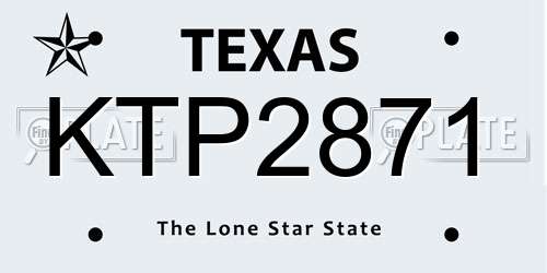 KTP2871 Texas License Plate