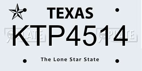 KTP4514 Texas License Plate