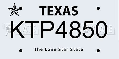 KTP4850 Texas License Plate