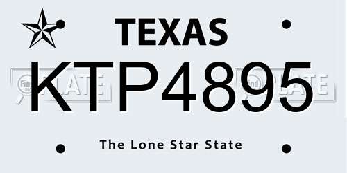 KTP4895 Texas License Plate