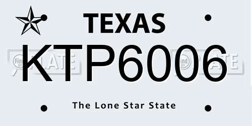 KTP6006 Texas License Plate