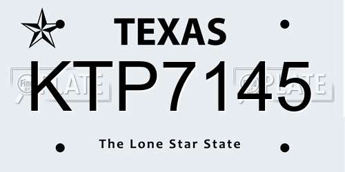 KTP7145 Texas License Plate