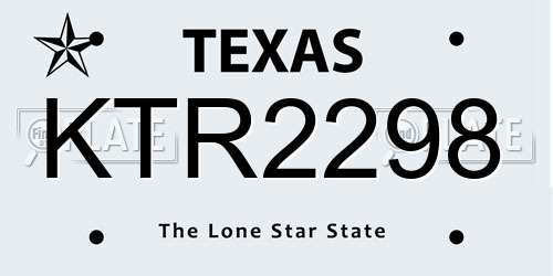 KTR2298 Texas License Plate