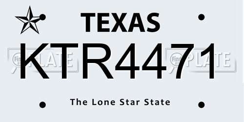KTR4471 Texas License Plate