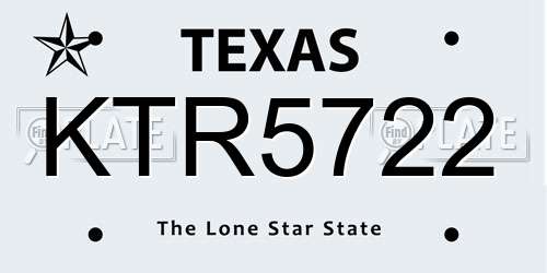 KTR5722 Texas License Plate