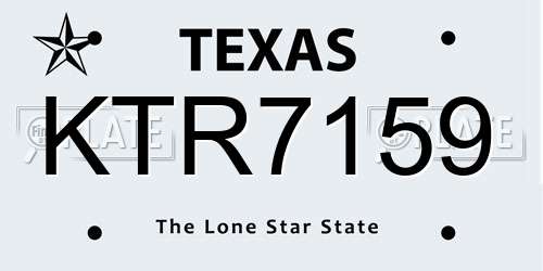 KTR7159 Texas License Plate