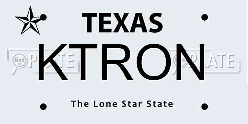 KTRON Texas License Plate