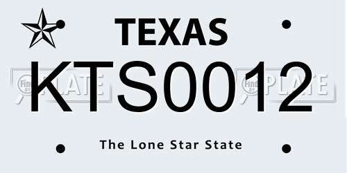 KTS0012 Texas License Plate