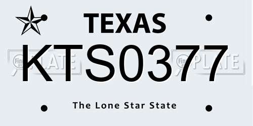 KTS0377 Texas License Plate