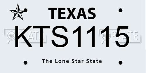 KTS1115 Texas License Plate