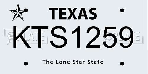 KTS1259 Texas License Plate