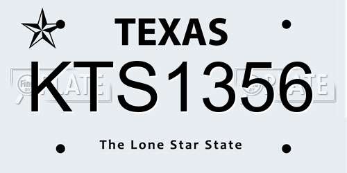KTS1356 Texas License Plate