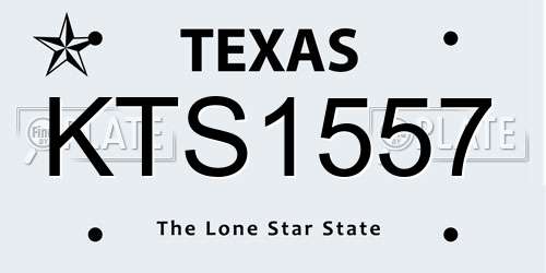 KTS1557 Texas License Plate