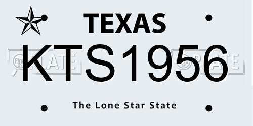 KTS1956 Texas License Plate