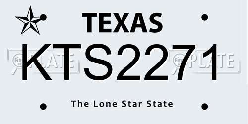 KTS2271 Texas License Plate