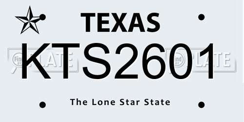 KTS2601 Texas License Plate