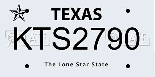 KTS2790 Texas License Plate