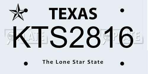 KTS2816 Texas License Plate