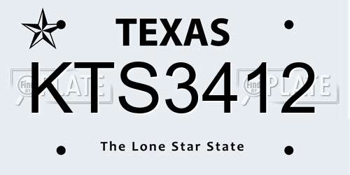 KTS3412 Texas License Plate