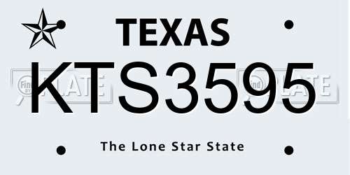 KTS3595 Texas License Plate