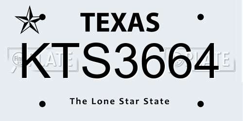 KTS3664 Texas License Plate