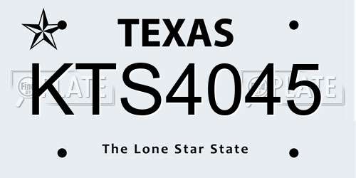 KTS4045 Texas License Plate