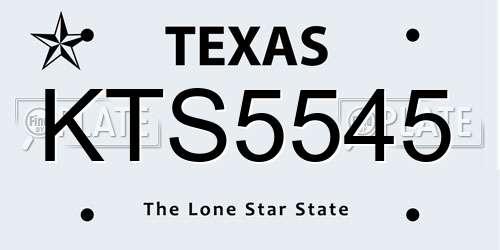 KTS5545 Texas License Plate