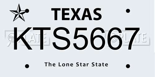 KTS5667 Texas License Plate
