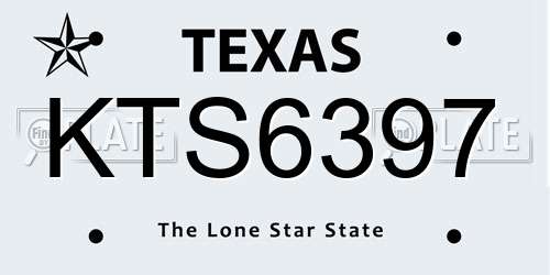 KTS6397 Texas License Plate