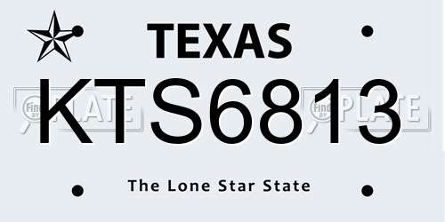 KTS6813 Texas License Plate