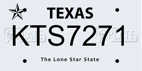 KTS7271 Texas License Plate