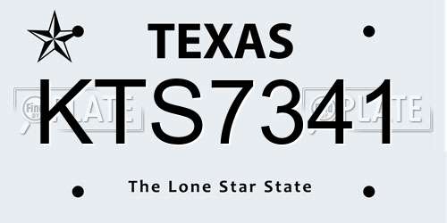 KTS7341 Texas License Plate