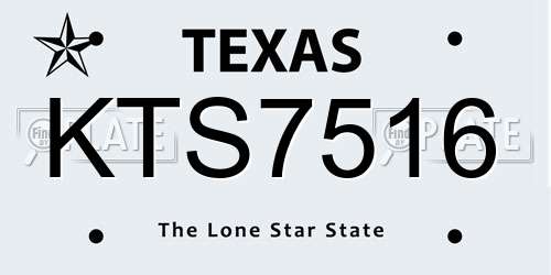 KTS7516 Texas License Plate