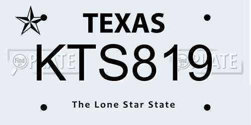 KTS819 Texas License Plate